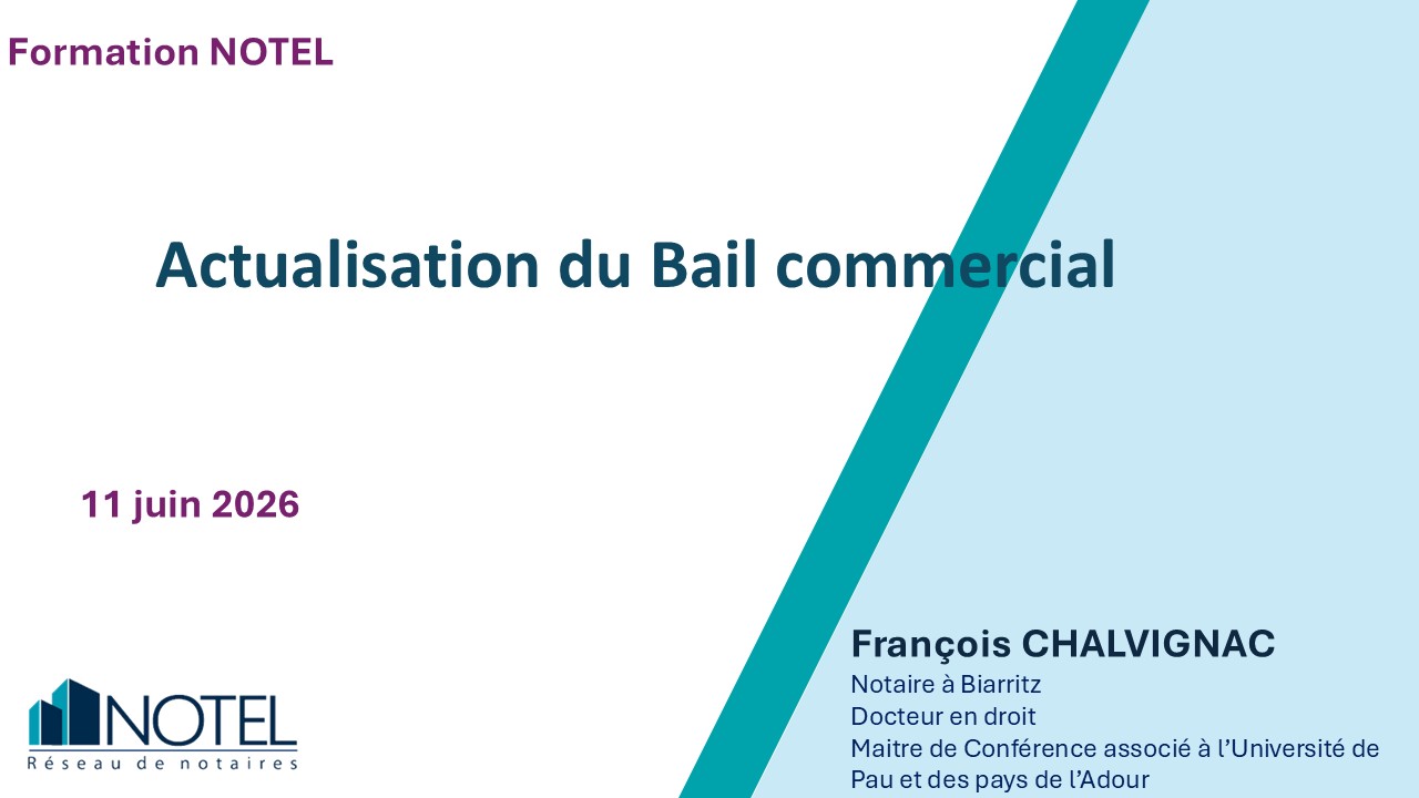 Actualisation du Bail commercial - juin2026
